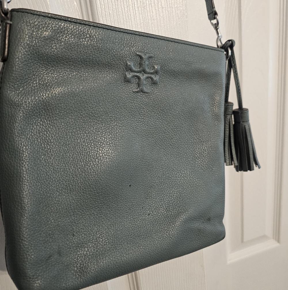 Tory Burch Teal Leather Crossbody Bag